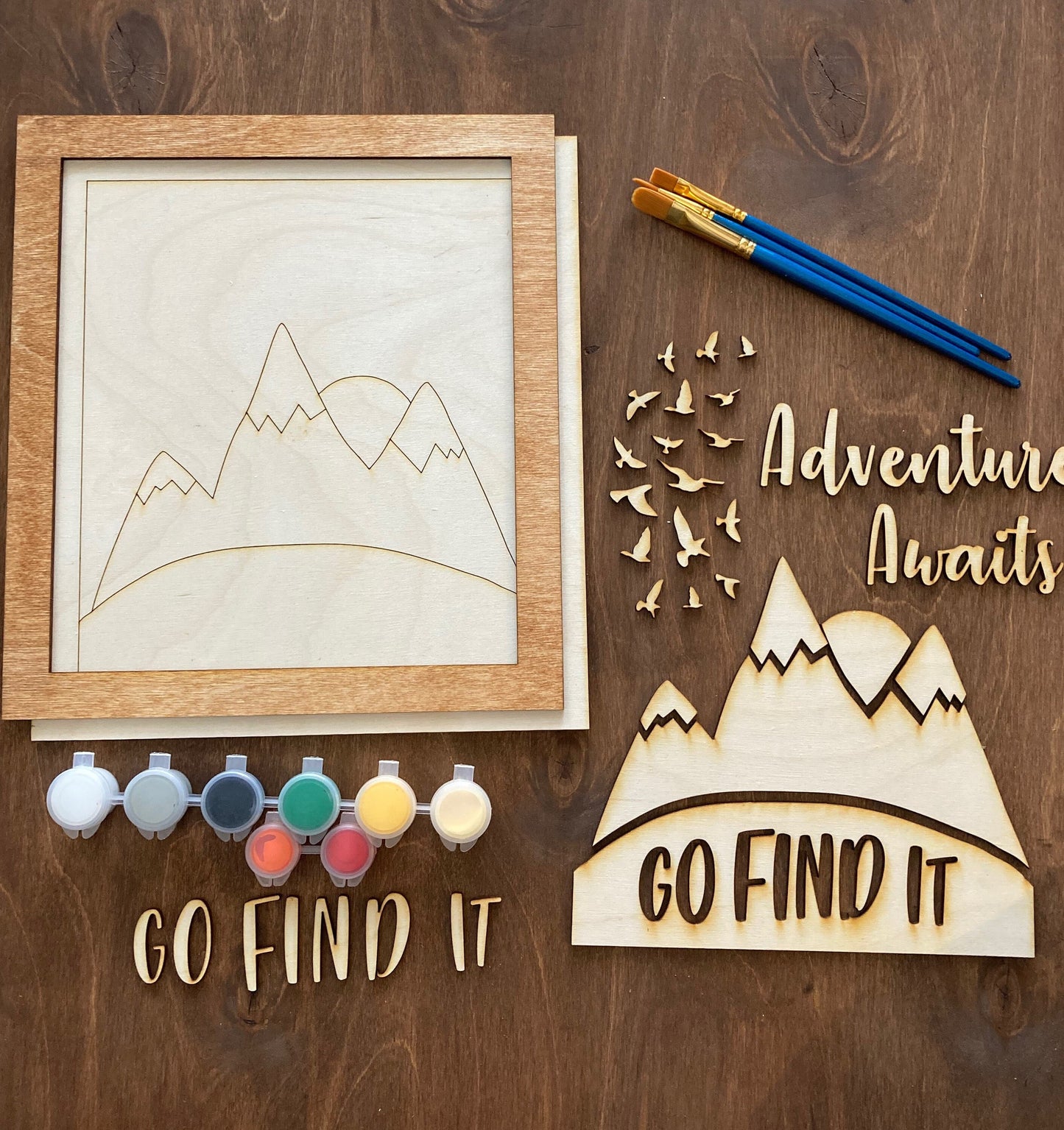 DIY Painting Kit, Adventure Awaits Painting DIY, Paint at Home Kit, Gift for Her, Crafts for Adults, Craft for Teens, Gift for Him, Camping