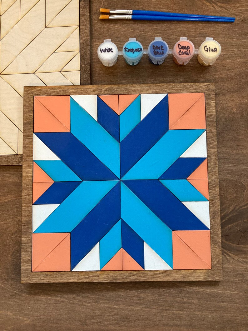 DIY Barn Quilt Painting Kit, DIY Mosaic Craft, Barn Quilt Kit, Paint at Home, Gift for Her, Crafts for Adults, Gift for Him