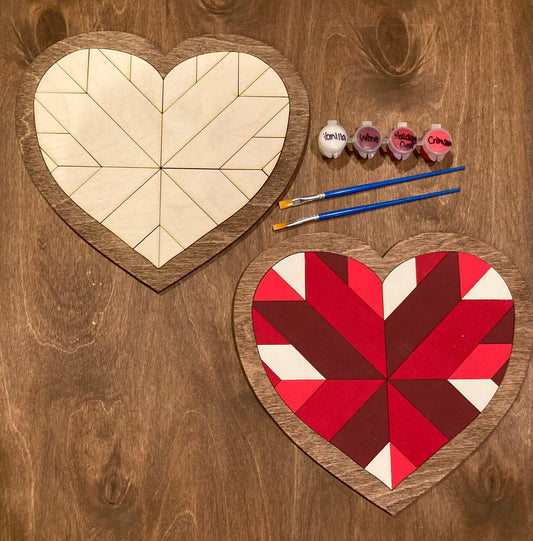 DIY Valentine’s Day Barn Quilt Painting Kit, Date Night Craft, Paint at Home, Gift for Her, Crafts for Adults, Valentine Craft, Gift for Him