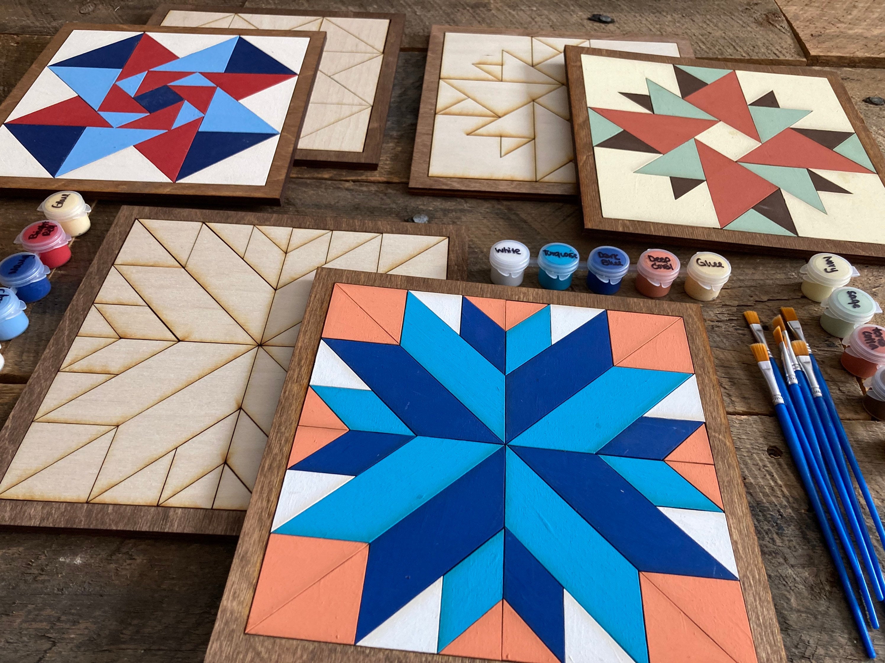 DIY Barn Quilt store Painting Kit, DIY Mosaic Craft, Barn Quilt Kit, Paint at Home, Gift for Her, Crafts for Adults, DIY for Teens, Gift for Him